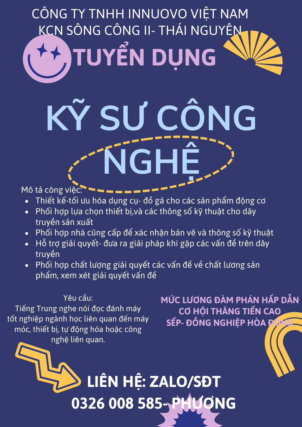 TUYỂN DỤNG KỸ SƯ CÔNG NGHỆ